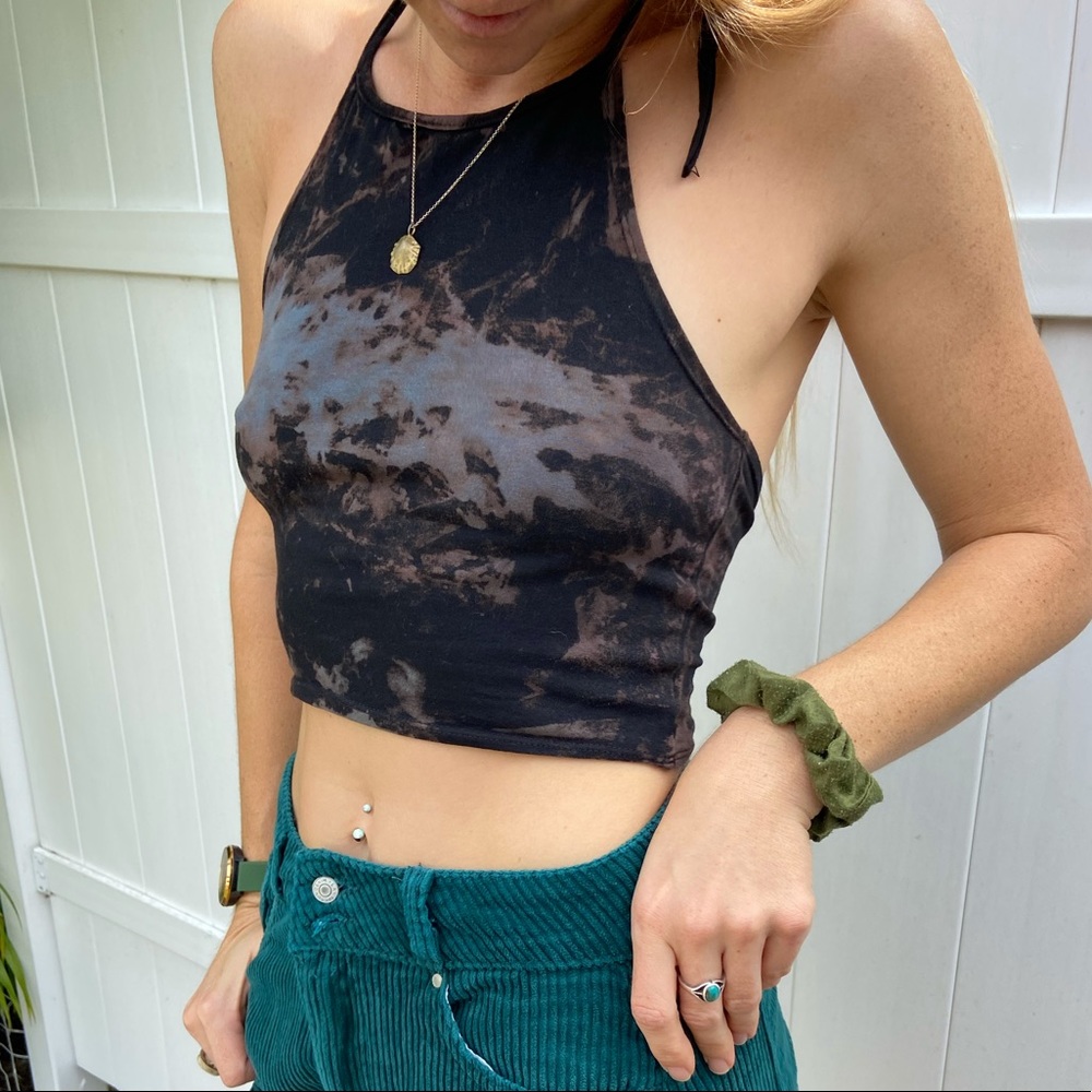 Tie dye halter crop top